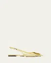 Jacquemus Quilted Buckle Flat Pointed Toe Shoes In Yellow