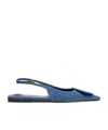 Jacquemus Duelo Slingback Denim Flats In Blue