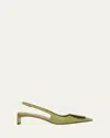 Jacquemus Slingback Lizard-embossed Leather Pumps In Green