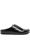 Jacquemus Round Toe Open Back Flat Sole Slippers In Black