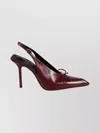 Jacquemus Slingback Pumps With Bow And Pointed Toe In Brown
