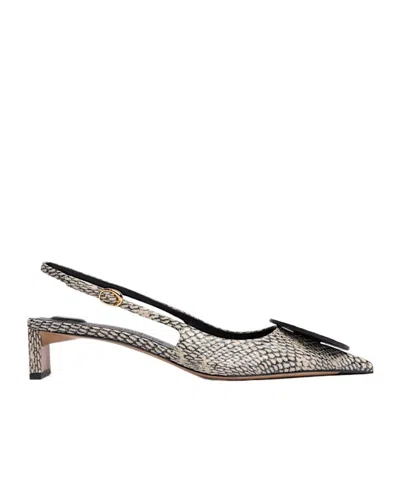 Jacquemus Slingback With Block Heel In Gray