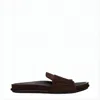 Jacquemus Slip-on Brown Suede Mules With Scalloped Detailing In Brown