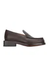 Jacquemus Leather Loafers With Round Toe And Stitching In Black