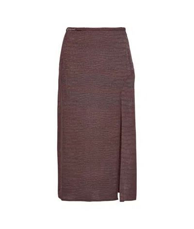 Jacquemus Slit Detail Skirt In Brown