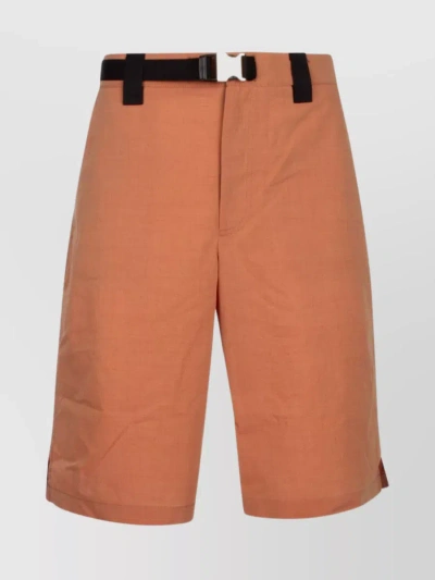 Jacquemus Slit Hem Belted Shorts With Back Pocket In Pink
