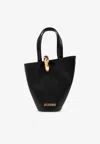 Jacquemus Small Bambola Leather Bucket Bag In Black