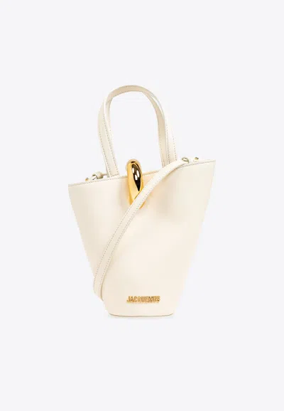 Jacquemus Womens Light Ivory Le Petit Bambola Small Leather Top-handle Bag In Multicolor