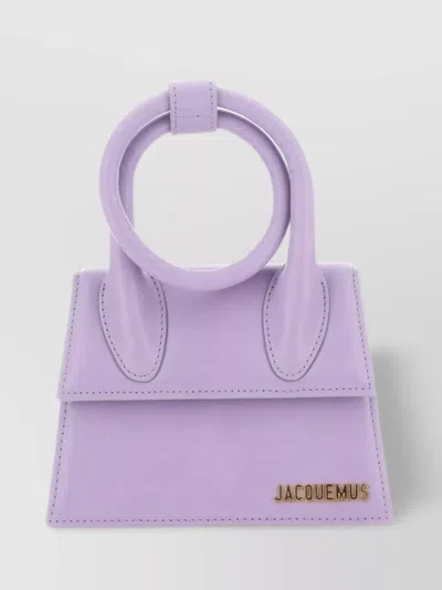 Jacquemus Small Bow Shoulder Bag In Purple