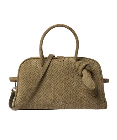 Jacquemus Khaki Turismo Small Duffle Bag In Brown