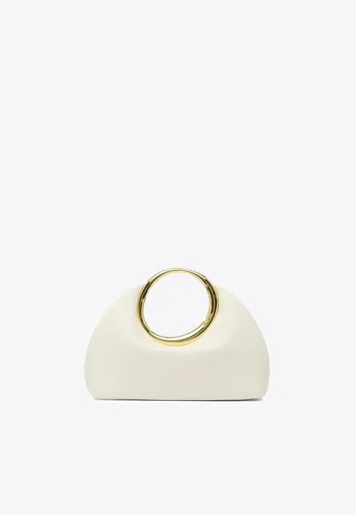 Jacquemus Small Calino Leather Hobo Bag In White