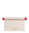 Jacquemus Round Square Chain Strap Clutch Bag In Neutral