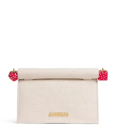 JACQUEMUS SMALL CANVAS ROND CARRÉ CLUTCH BAG