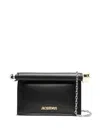 Jacquemus La Pochette Rond Carre Leather Clutch In Black