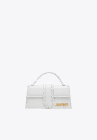 Jacquemus Small Le Bambino Leather Top Handle Bag In White