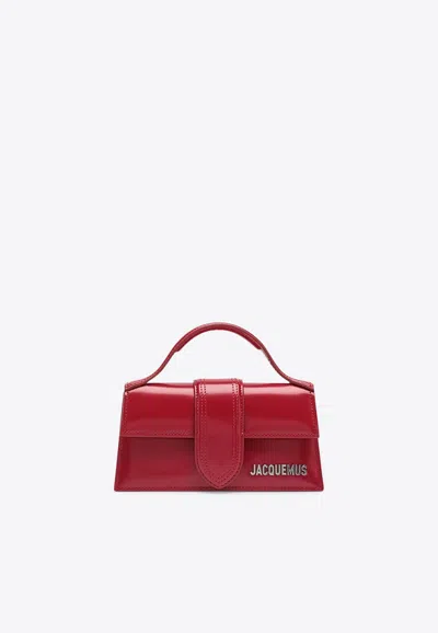Jacquemus Small Le Bambino Patent Leather Handbag In Red