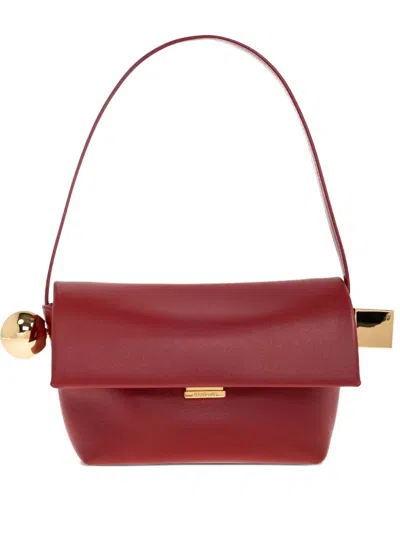 Jacquemus Small Le Rond Carré Ball-detail Shoulder Bag In Red
