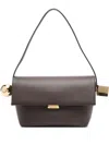 Jacquemus Dark Brown Rond Carre Shoulder Bag In Red