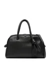 Jacquemus Leather Handbag Structured Adjustable Strap In Black