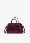 Jacquemus Small Le Turismo Leather Top Handle Bag In Burgundy
