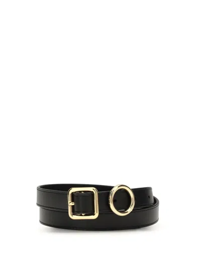 Jacquemus Small Leather Regalo Belt In Black