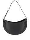 Jacquemus Small Oval Calfskin Leather Shoulder Bag In Black