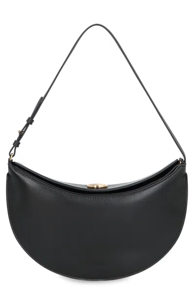 JACQUEMUS JACQUEMUS  SMALL OVALO BAG IN BLACK LEATHER