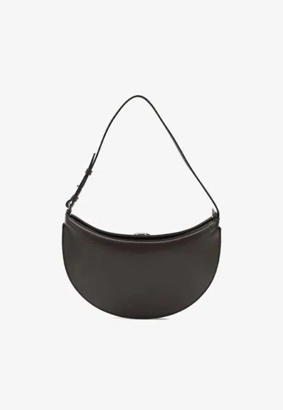Jacquemus Small Ovalo Folded Shoulder Bag In Brown