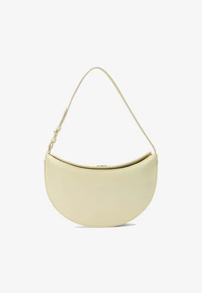 Jacquemus Small Ovalo Folded Shoulder Bag In Yellow