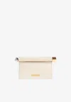 Jacquemus Small Rond Carré Leather Clutch In White