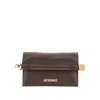 Jacquemus Small 'rond Carré' Nappa Leather Clutch In Brown