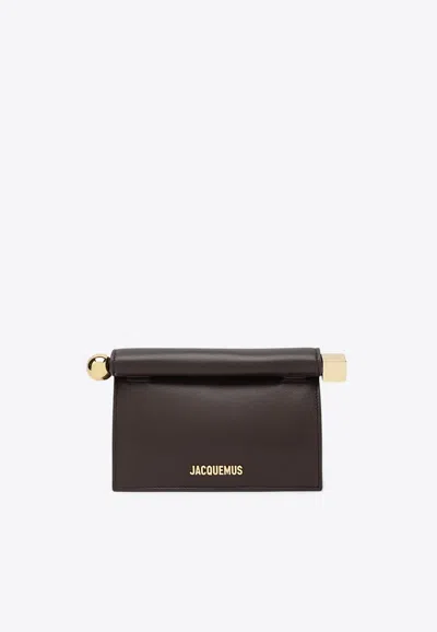 Jacquemus Small Rond Carré Pouch In Brown