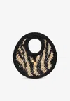 Jacquemus Le Petit Round Spiaggia Raffia Tote Bag