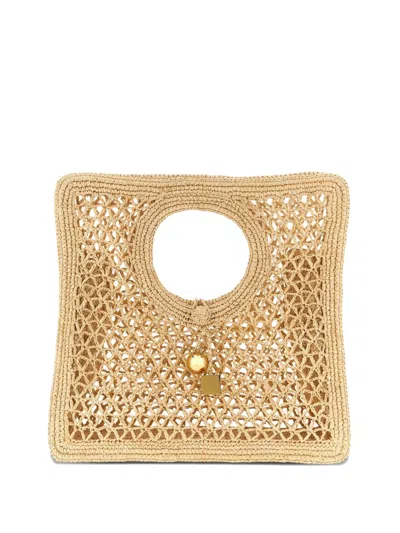 Jacquemus Small The Spiaggia Circular-handle Crochet Tote Bag In Neutral