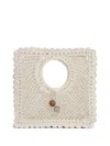 Jacquemus La Spiaggia Embellished Lace-raffia Bag In Neutral