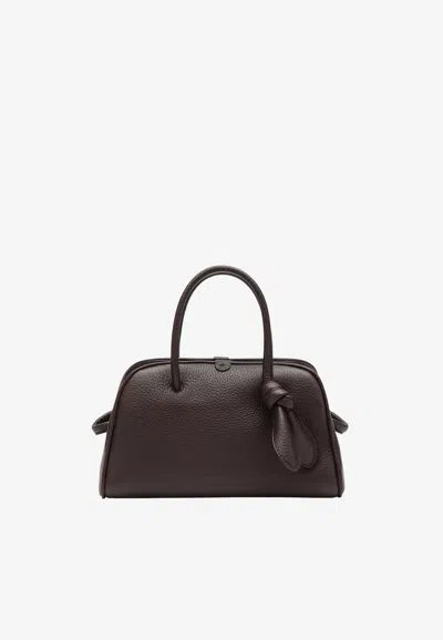 Jacquemus Small Turismo Grained Leather Handbag In Dark Brown