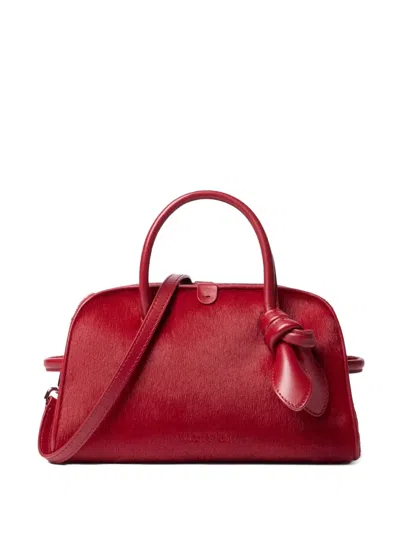 Jacquemus Le Petit Turismo In Shiny Vintage-finished Leather In Burgundy