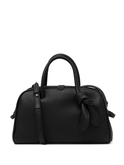 Jacquemus The Turismo Small Textured-leather Tote In Black