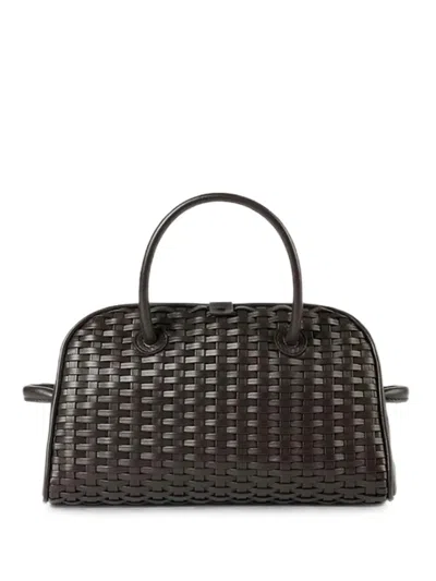 Jacquemus Small Turismo Woven Leather Tote Bag In Purple