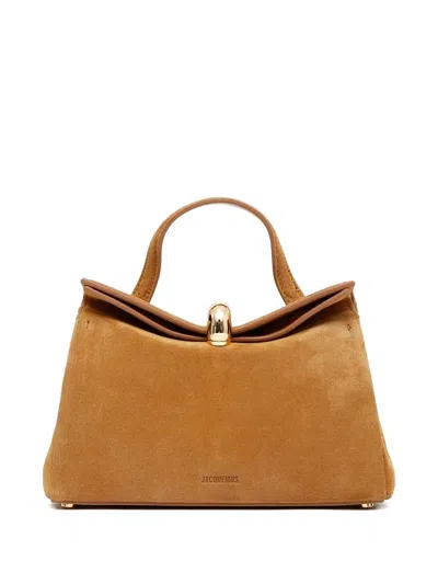 Jacquemus Small Valerie Leather Tote Bag In White