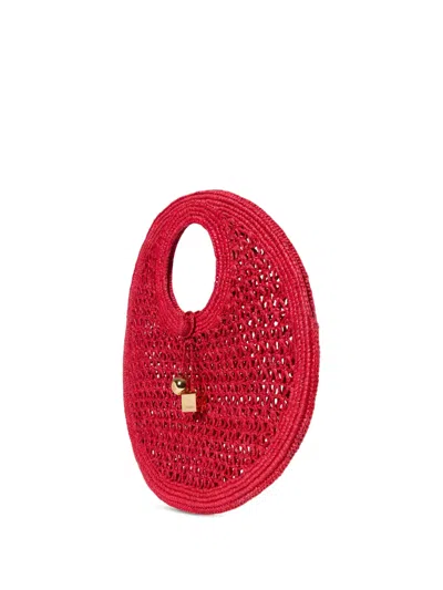 Jacquemus Small Woven Tote Bag In Red