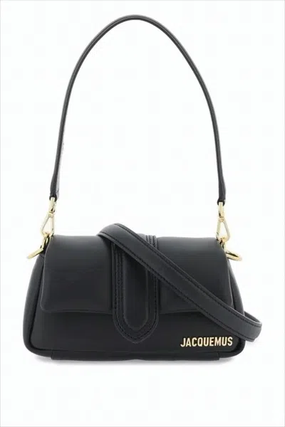 Jacquemus Smooth Lambskin Leather Shoulder Bag With Flap Closure In White