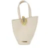 Jacquemus Smooth Leather Shoulder Bag In Neutral
