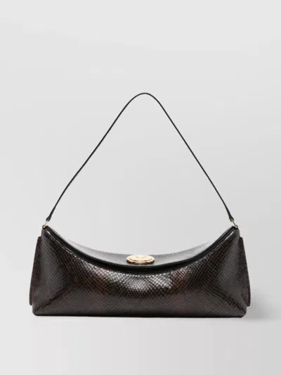 Jacquemus Snake Print Shoulder Bag With Detachable Strap In Brown
