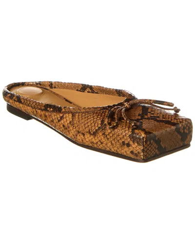 Jacquemus Snake-embossed Leather Ballet Flat In Brown