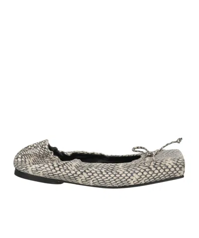 Jacquemus Snakeskin-print Ballet Flats In Nude