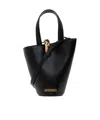 Jacquemus Le Petit Bambola Leather Top Handle Bag In Black
