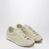 Jacquemus Sneaker Tennis In Ivory Crocodile Effect Suede Women In Neutral