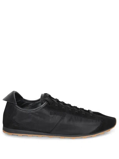 Jacquemus Smooth Suede-textured Sneakers With Contrasting Rubber Sole In Black