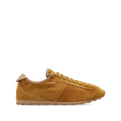 Jacquemus Le Tennis Sneakers In Soft Corduroy-embossed Suede In Brown